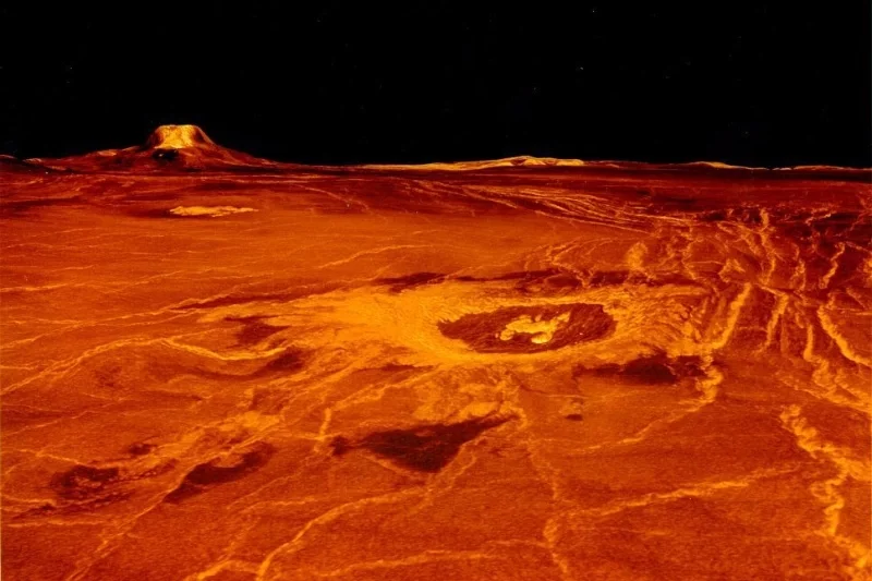 Камп’ютарнае мадэляванне паверхні Венеры. Выява: JPL Multimission Image Processing Laboratory