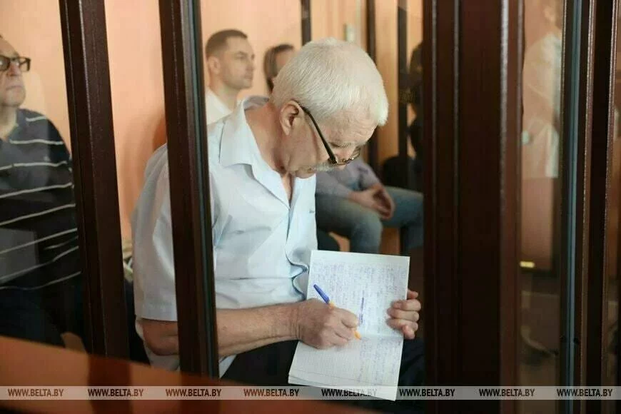 Рыгор Костусев в суде. Фото: БелТА