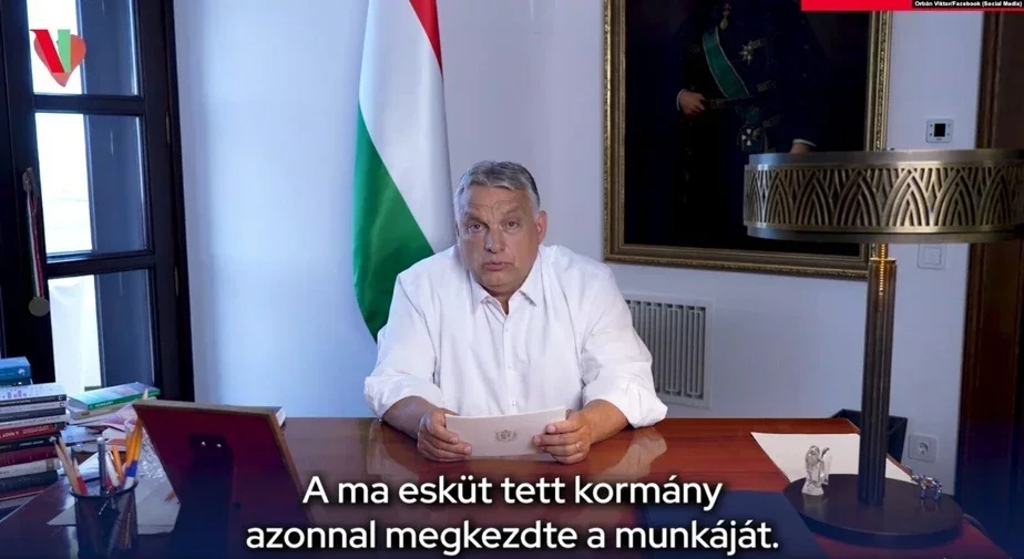Viktar Orban abviaščaje nadzvyčajnaje stanovišča. Skrynšot ź videa