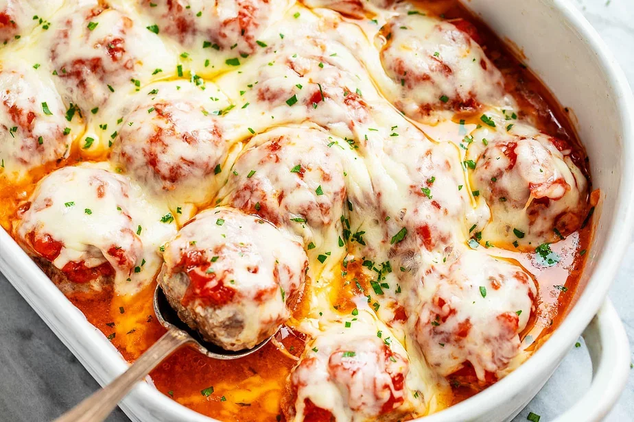 Meatballs under the cheese