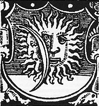 Сігнет Скарыны з выявай сонца і маладзіка з тытульнага аркуша Бібліі, выдадзенай у 1517 годзе.